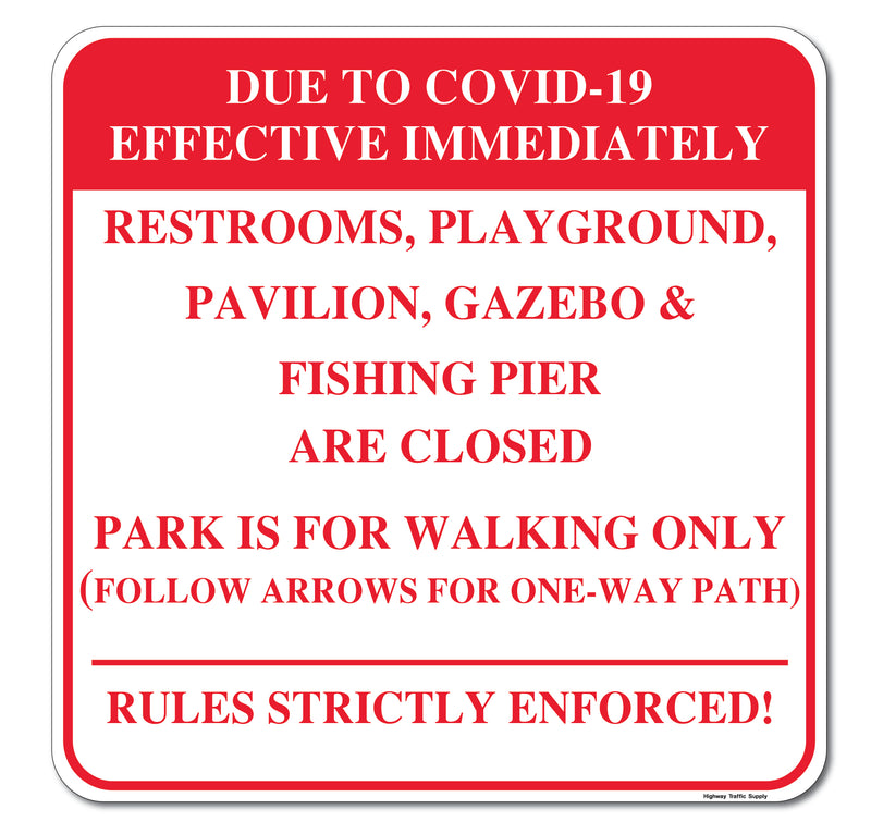 Due To Covid-19... Rules Sign