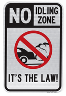 No Idling Zone It's The Law Sign