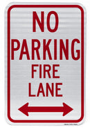 No Parking Fire Lane (with Double Arrow) Sign