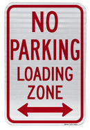 No Parking Loading Zone (with Double Arrow) Sign