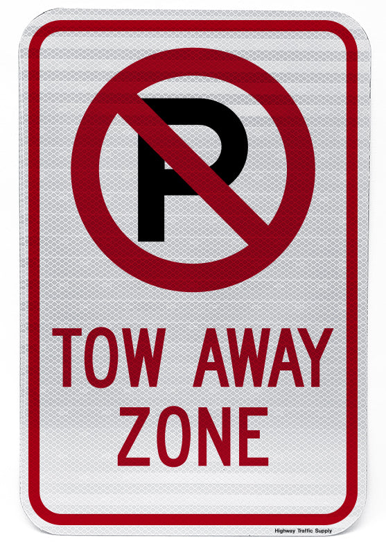 No Parking Symbol Tow Away Zone Sign