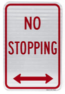 No Stopping (with Double Arrow) Sign