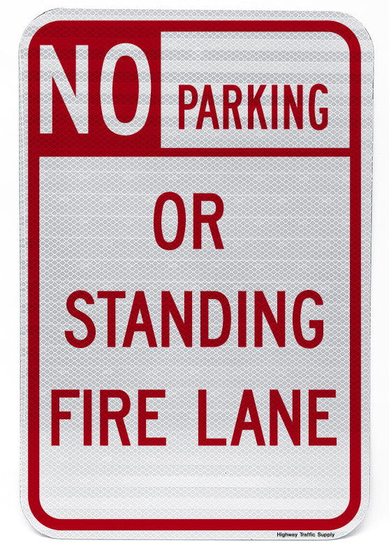 No Parking Or Standing Fire Lane Sign