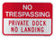 No Trespassing Private Dock No Landing Sign