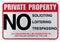 Private Property No Soliciting Loitering Trespassing Sign