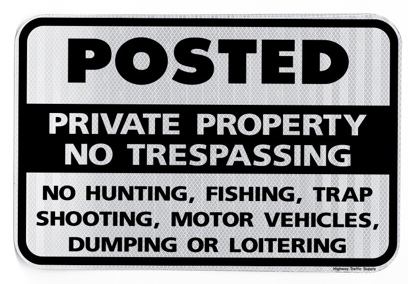 Posted Private Property No Trespassing… Sign