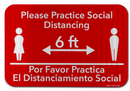 Bilingual Please Practice Social Distancing Sign