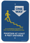 One Way Stairs (Down) Sign