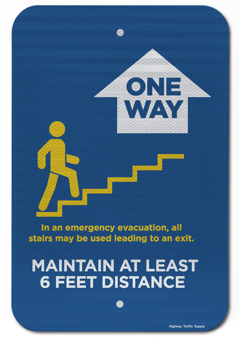 One Way Stairs (Up) Sign