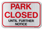 Park Closed Sign