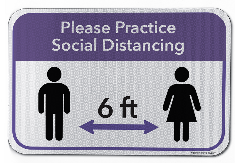 Please Practice Social Distancing Sign