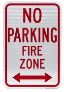 No Parking Fire Zone Sign (with double arrow)
