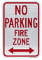 No Parking Fire Zone Sign (with double arrow)