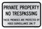 Private Property No Trespassing Sign