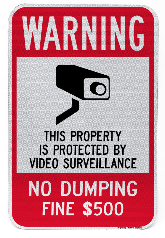 Warning No Dumping $500 Fine Sign