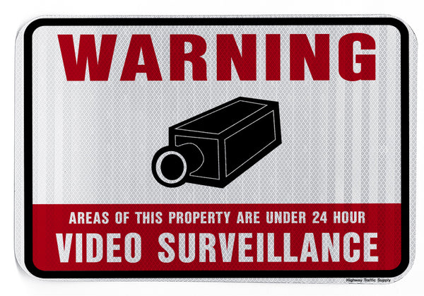 thumbnail image 2 of Warning Property Protected By 24 Hour Video Surveillance Sign / Decal – Signs Online USA 2 of 9