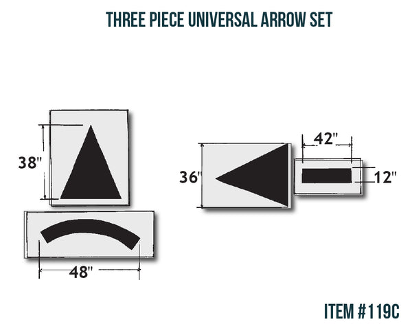 Three Piece Universal Arrow Stencil Set