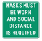 Masks Must Be Worn And Social Distance Is Required Sign