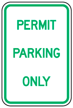 Permit Parking Only Sign