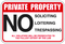 Private Property Sign 9"x12" on .040 Polystyrene (Pack of 4)