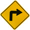 Sharp Curve Sign (Right Arrow)