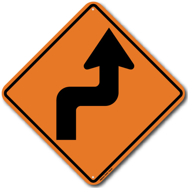 Right Reverse Turn (W1-3R) Sign