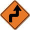 Right Reverse Turn (W1-3R) Sign