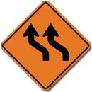 Left Double Reverse Curve (W1-4B) Sign