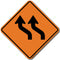 Left Double Reverse Curve (W1-4B) Sign
