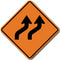 Right Double Reverse Curve (W1-4B) Sign