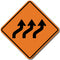 W1-4C Right Triple Reverse Curve Sign
