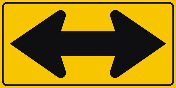 W1-7 Two Direction / Double Arrow Sign