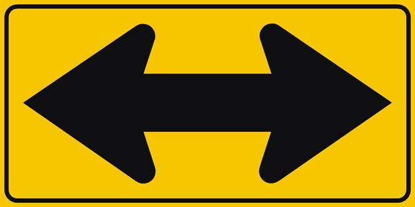 W1-7 Two Direction / Double Arrow Sign