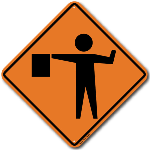 W20-7A Flagger Symbol Sign