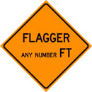 Flagger Ahead Custom Feet Sign