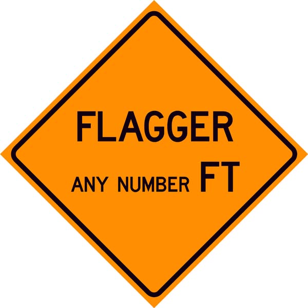 Flagger Ahead Custom Feet Sign