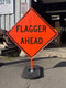 Flagger Ahead (W20-7A) Roll-Up Sign