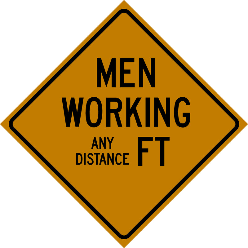 Custom Feet Men Working Sign