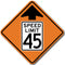 Speed Limit 45 Ahead (W3-5) Sign