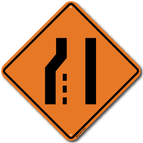 W4-2L Left Lane Ends Sign