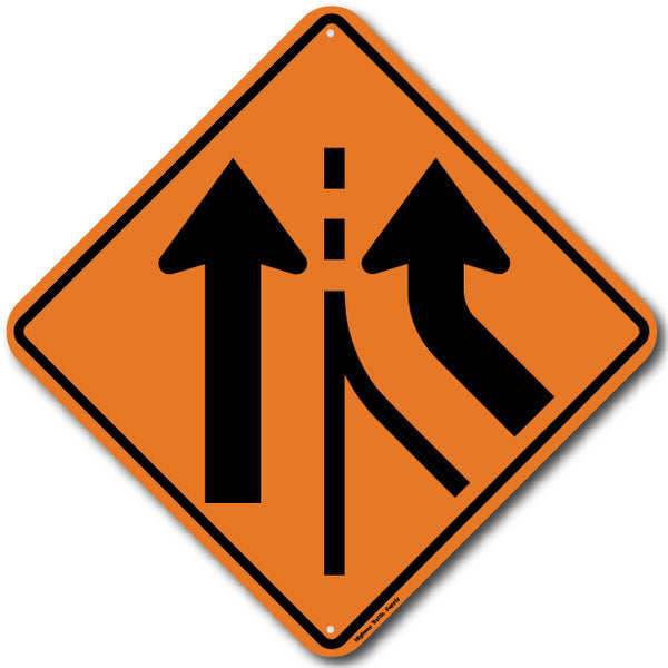 Right Lane Added (W4-3R) Sign