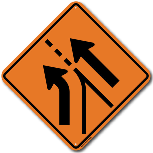 W4-6L Entering Added Lane (Left) Sign