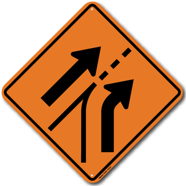 Entering Added Lane Right (W4-6R) Sign