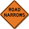 W5-1 Road Narrows Sign