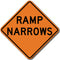Ramp Narrows (W5-4) Sign