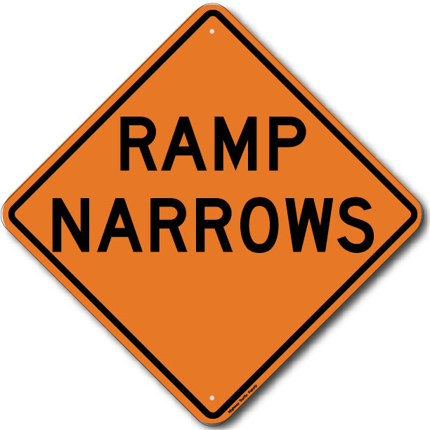 Ramp Narrows (W5-4) Sign