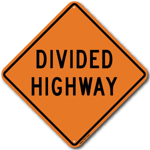 W6-1a Divided Highway Sign