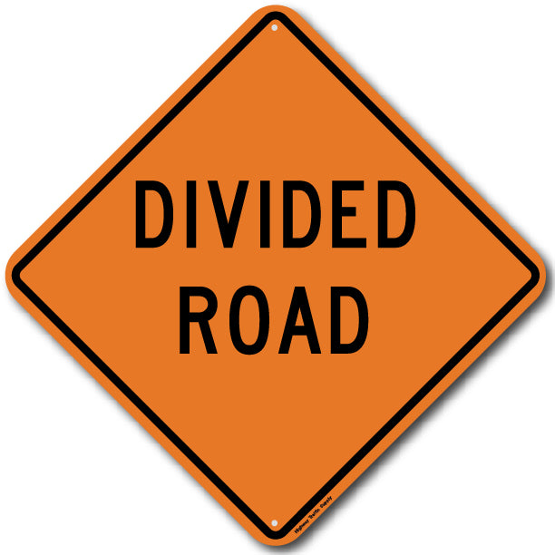 W6-1b Divided Road Sign