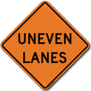 Uneven Lanes (W8-11) Sign