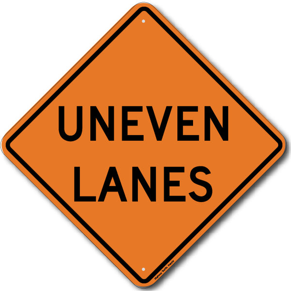 W8-11 Uneven Lanes Sign